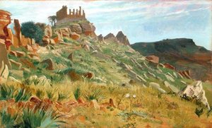 Tempel van Juno Lacina, Agrigento, Sicilië door George 9th Earl of Carlisle Howard