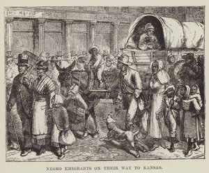 Zwarte emigranten op weg naar Kansas door George Augustus Sala