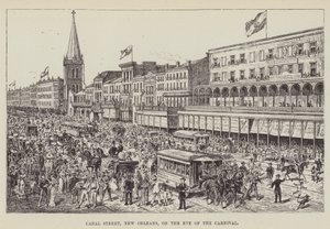 Canal Street, New Orleans, aan de vooravond van het carnaval door George Augustus Sala