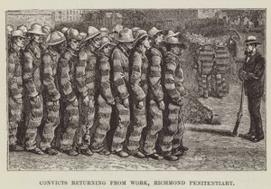 Gevangenen die terugkeren van werk, Richmond Penitentiary
