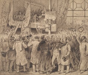 Kraaien die Feesten in een Amerikaanse Bar door George Augustus Sala
