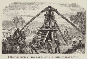 Katoen persen tot balen op een zuidelijke plantage door George Augustus Sala