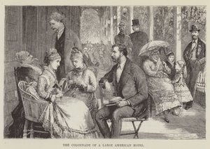 De colonnade van een groot Amerikaans hotel door George Augustus Sala