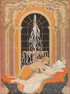 Illustratie voor de briefroman Gevaarlijke Verbintenissen Les Liaisons dangereuses, 1934 door George Barbier