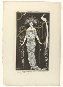Journal des Dames et des Modes, Costumes Parisiens, 1914, No. 168: Grande robe du soir door George Barbier