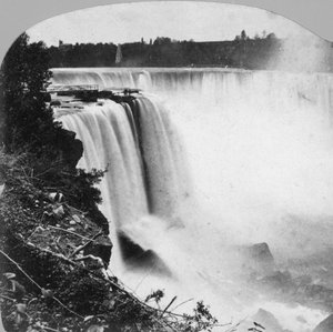 Horseshoe Falls gezien vanaf Goat Island, Niagara Falls, begin 20e eeuw