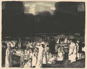 In het Park, Donker door George Bellows