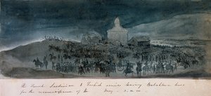De Franse, Sardijnse en Turkse legers verlaten de Balaklava-linies voor een verkenning, circa 1854