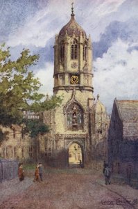 Oxford: Tom Tower, Christ Church (kleur litho) door George Carline
