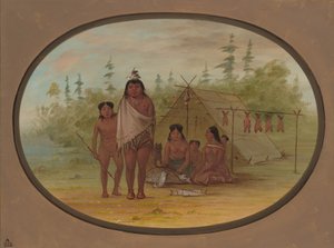Een Flathead-hoofdman met zijn familie, 1855-1869 door George Catlin