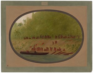Een klein Orejona-dorp door George Catlin