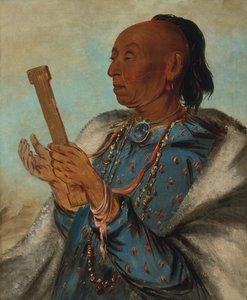 Ah-tón-we-tuck, Kalkoenhaan, Herhaalt Zijn Gebed, 1830 door George Catlin