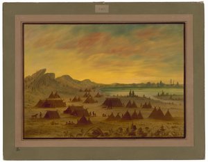 Een Apachee Dorp door George Catlin