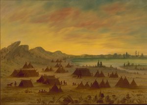 Een Apachee Dorp, 1855-1869 door George Catlin