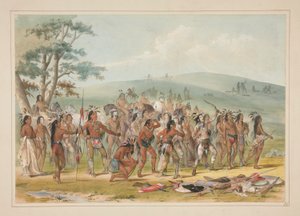 Boogschieten van de Mandans, pl. 24 uit het North American Indian Portfolio