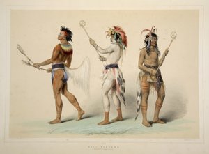 Balspelers, uit Catlins North American Indian Portfolio. Hunting Scenes and Amusements of the Rocky Mountains and Prairies of America, pub. 1845
