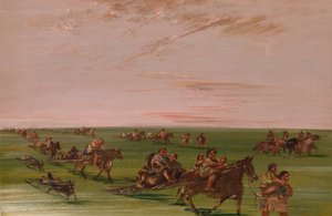 Band van Sioux Verhuiskamp door George Catlin