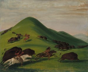 Buffeljacht over Prairie Bluffs, 1832-1833 door George Catlin
