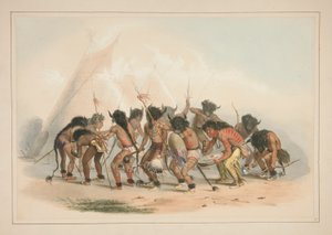 Buffalo Dans, pl. 8 uit de North American Indian Portfolio door George Catlin