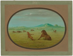 Wilde paarden vangen - Pawnee door George Catlin