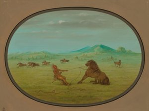 Wilde Paarden Vangen - Pawnee, 18611869 door George Catlin