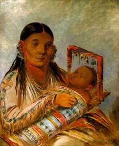 Chée-ah-ká-tchée, Vrouw van Nót-to-way door George Catlin