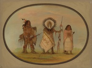 Crow Chief, zijn vrouw en een krijger, 1861-1869
