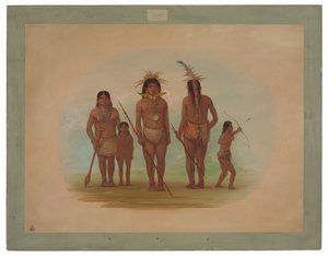 Vijf Iquito Indianen door George Catlin