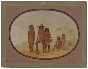 Vijf Maya-indianen door George Catlin