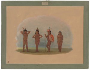 Vier Zurumati Kinderen door George Catlin