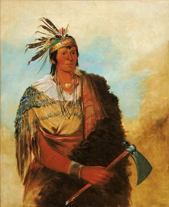Go-to-ków-páh-ah, staat voor zichzelf, een onderscheiden dappere door George Catlin