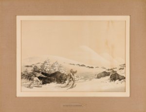 Buffeljacht op sneeuw - nr. 15 door George Catlin
