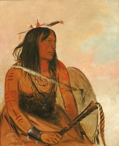 Ish-a-ró-yeh, Hij die een wolf draagt, een onderscheiden dappere door George Catlin