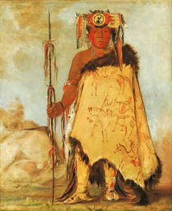 La-wée-re-coo-re-shaw-wee, Oorlogshoofd, een Republikeinse Pawnee, 1832 door George Catlin