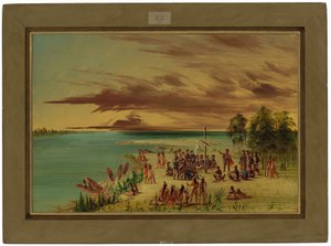 La Salle Claimt Louisiana voor Frankrijk. 9 April 1682 door George Catlin