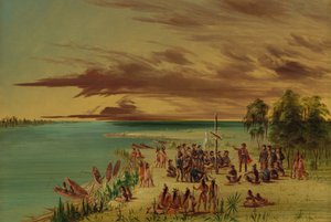 La Salle claimt Louisiana voor Frankrijk. 9 april 1682 door George Catlin