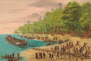 Te Water Laten van de Griffin. Juli 1679, 1847-1848 door George Catlin
