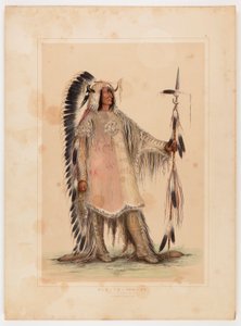 Mah-to-toh-pa, het Mandan opperhoofd door George Catlin