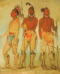 Mun-ne-pús-kee, Hij die niet bang is, Ko-ha-túnk-a, Grote Kraai, en Nah-cóm-ee-shee..., 1834