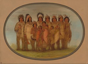Ojibbeway Indianen in Parijs door George Catlin
