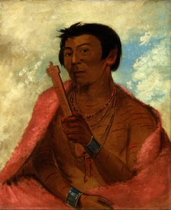 On-sáw-kie, de Sauk, in de daad van het bidden door George Catlin