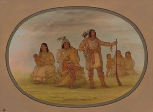 Osceola en vier Seminolee-indianen, 1861-1869 door George Catlin