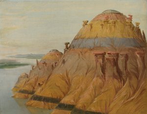 Pittoreske kleibluf, 1700 mijl boven St. Louis, 1832
