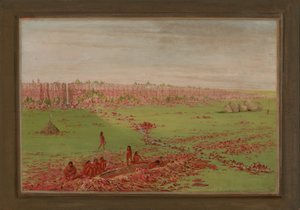 Pijpsteengroeve op het Coteau des Prairies door George Catlin