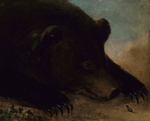 Portretten van een grizzlybeer en muis, levensgroot