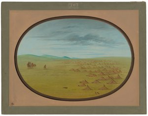 Prairiehondendorp door George Catlin