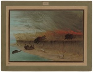 Brandende Prairie Weiden door George Catlin