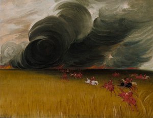 Brandende prairievelden, 1832 door George Catlin