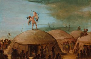 Regenmaken onder de Mandan door George Catlin