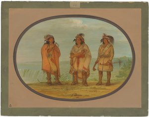 Seneca-opperhoofd, Red Jacket, met twee krijgers door George Catlin